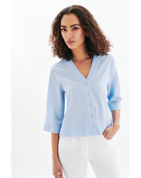 Chemise en coton Calisa bleu ciel