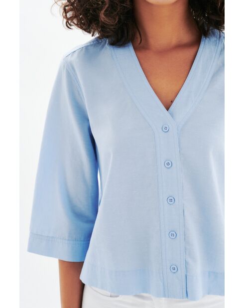 Chemise en coton Calisa bleu ciel