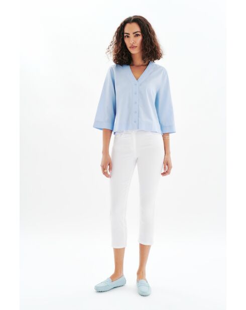 Chemise en coton Calisa bleu ciel