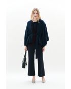 Poncho en laine Albano bleu marine