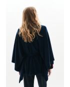 Poncho en laine Albano bleu marine