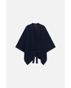 Poncho en laine Albano bleu marine