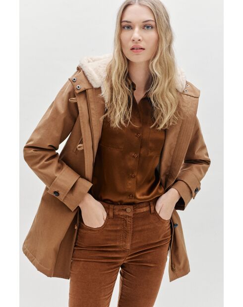 Parka Electra in cotone tortora