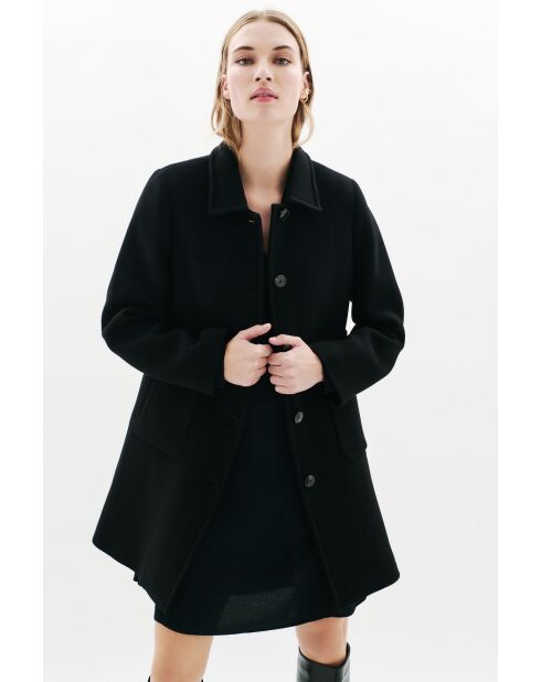 Manteau en laine Geraldine noire
