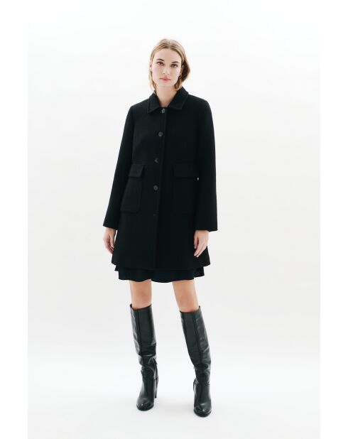 Manteau en laine Geraldine noire
