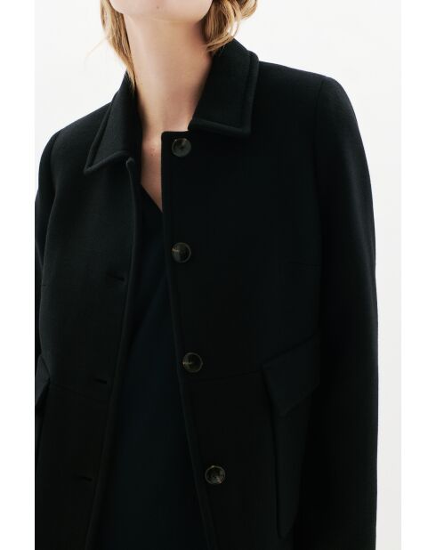 Manteau en laine Geraldine noire