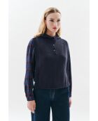 Yseo marineblauer Wollponcho