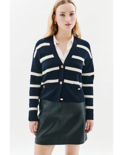 Gilet en laine Mahe bleu marine