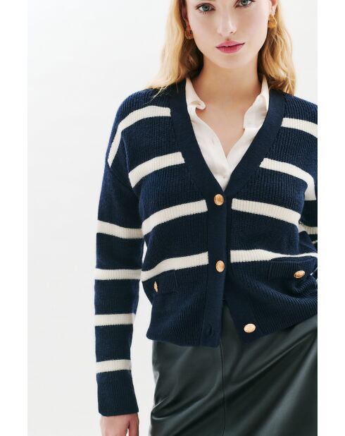 Gilet en laine Mahe bleu marine