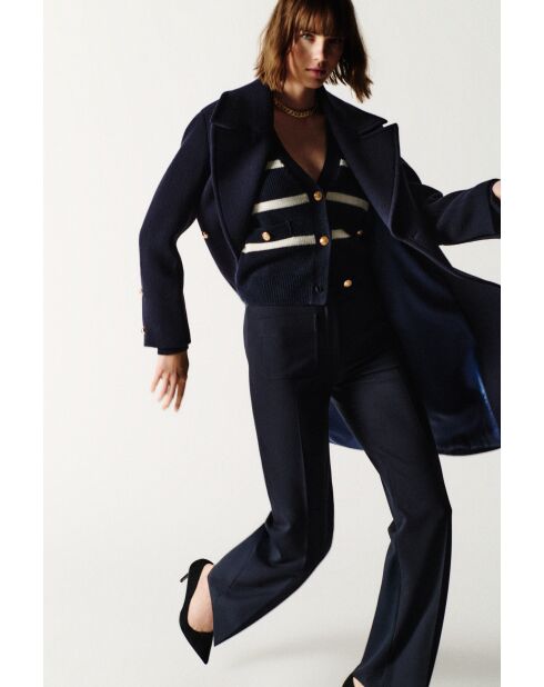 Gilet en laine Mahe bleu marine