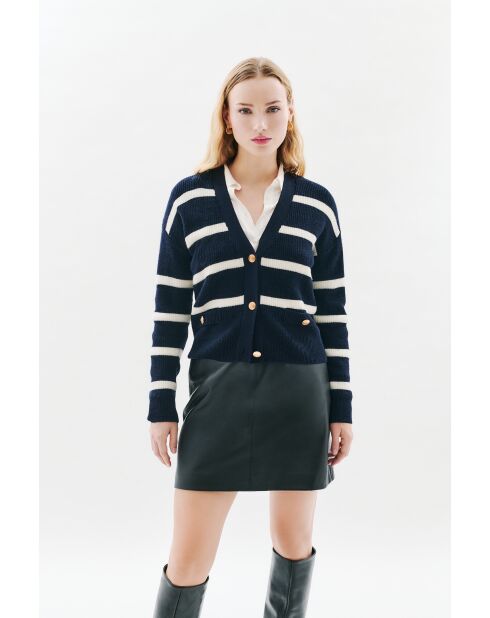 Gilet en laine Mahe bleu marine