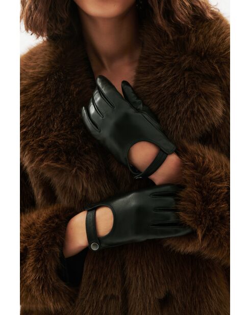 Gants Gilda noire cuir de mouton 100%