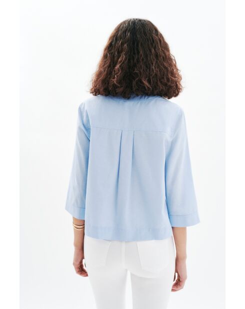 Chemise en coton Calisa bleu ciel