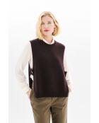 Poncho en laine Hevy marron foncé