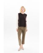 Poncho en laine Hevy marron foncé