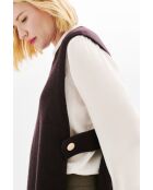 Poncho en laine Hevy marron foncé