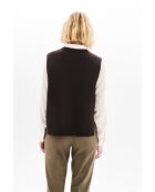 Poncho en laine Hevy marron foncé