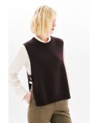 Poncho en laine Hevy marron foncé