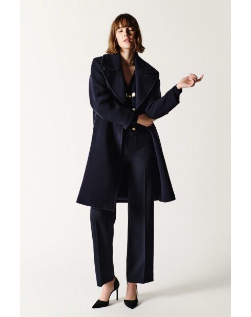 Manteau en laine Gabanone bleu marine