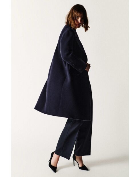 Manteau en laine Gabanone bleu marine