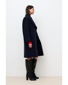 Manteau en laine Gabanone bleu marine