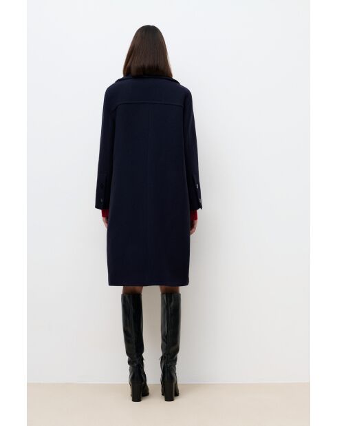 Manteau en laine Gabanone bleu marine