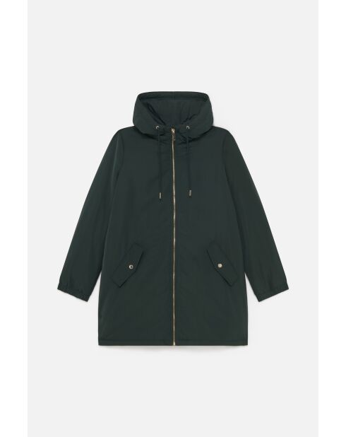 Parka con forma de rana verde oscuro