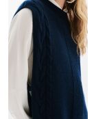 Poncho Hiris in lana blu marino