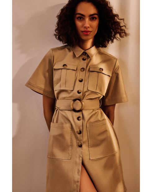Robe en coton Sonia taupe