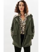 Parka Electra de algodón verde caqui
