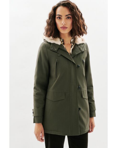 Parka Electra in cotone verde kaki