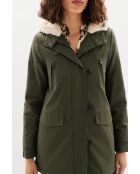 Parka Electra de algodón verde caqui