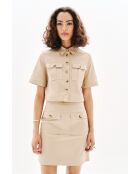 Taupe rok van katoen Jane