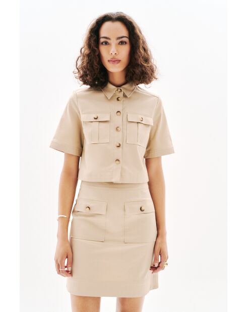 Taupe rok van katoen Jane