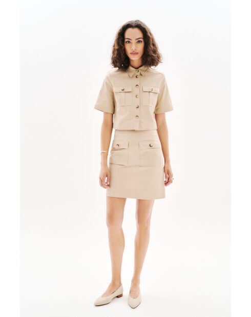 Taupe rok van katoen Jane