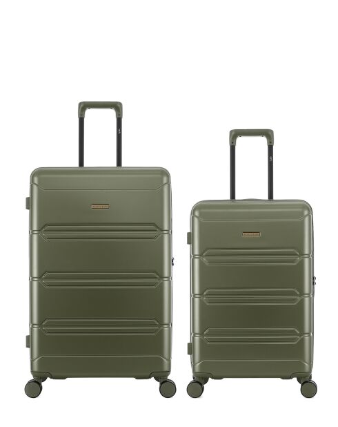 Set mit 2 großen Koffern und Weekend Lynda khaki