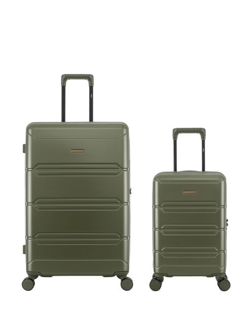 Set aus 2 großen Koffern und Kabine XS Lynda khaki