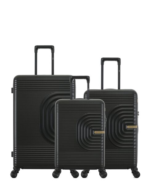 Set mit 3 großen Koffern, Wochenende und Kabine Celia schwarz