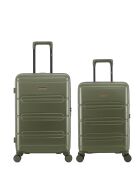 Set van 2 Lynda khaki weekend- en hutkoffers