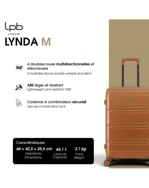 Valise Moyen Séjour Lynda M bleu foncé - 66x42,5x25,5 cm