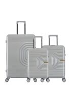 Set mit 3 großen Koffern, Kabine und Kabine XS Celia Silber