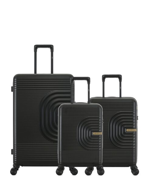 Set mit 3 großen Koffern, Kabine und Kabine XS Celia schwarz