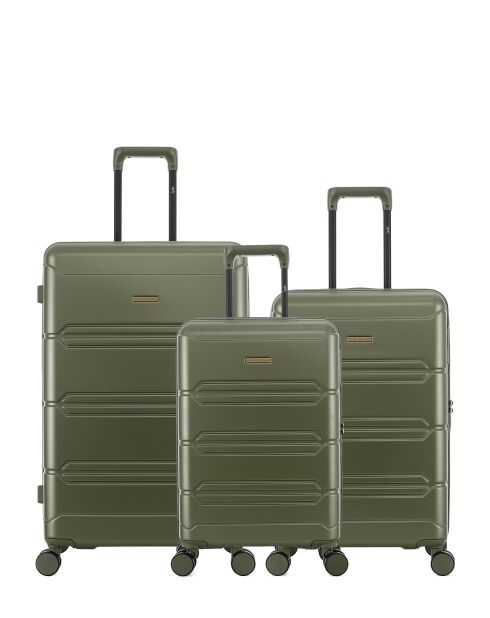 Set mit 3 großen Koffern, Wochenende und Kabine Lynda khaki