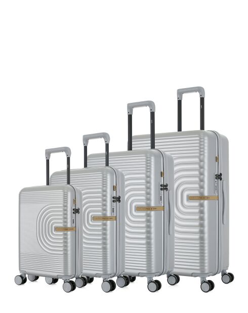 Set mit 4 silbernen Celia-O-Koffern