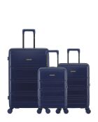 Set de 3 maletas grandes, cabina y cabina XS Lynda azul oscuro