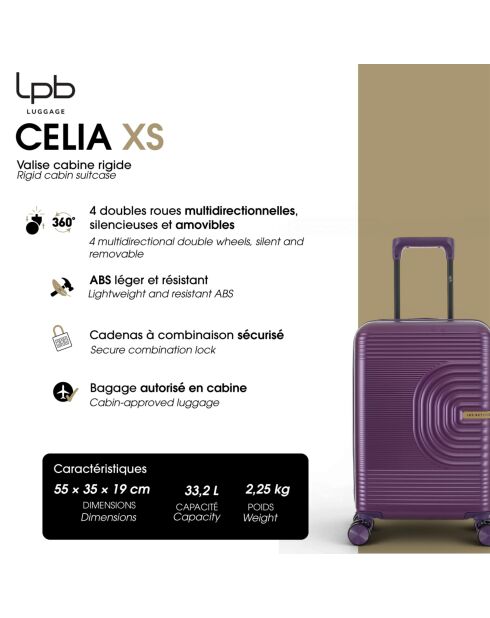 Valise Cabine Celia XS saumon - 55x35x19 cm