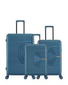 Set de 3 Valises grand format, weekend et cabine Celia bleu paon