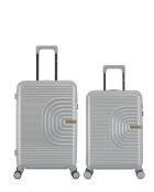 Set mit 2 silbernen Celia Wochenend- und Kabinenkoffern