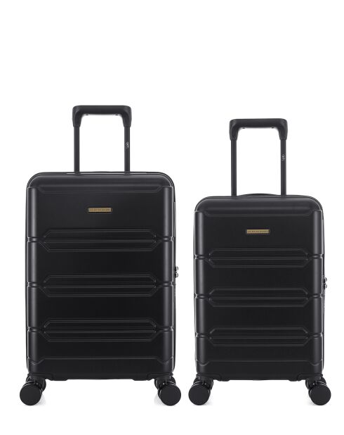 Set aus 2 schwarzen Lynda XS-Kabinen- und Kabinenkoffern