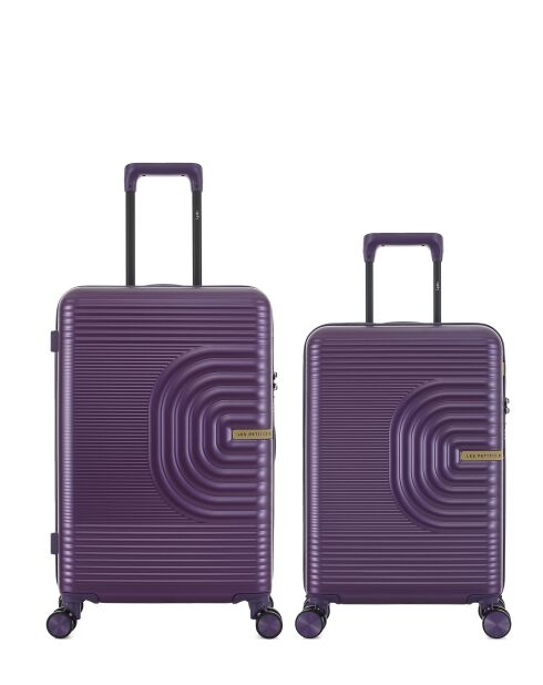 Set mit 2 lila Celia Wochenend- und Kabinenkoffern